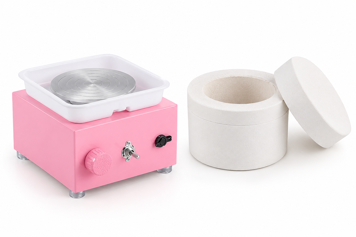 Mini Pottery Wheel & Kiln Kit — Make and Fire Your Own Clay Pieces at Home